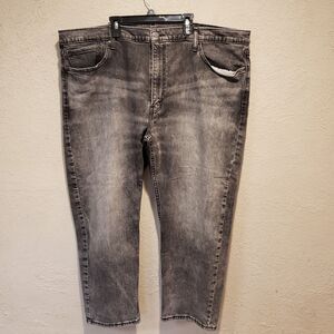 Levis 502 Mens Denim Pants Sz 46X30 Charcoal Black Stretch Sits Below Waist